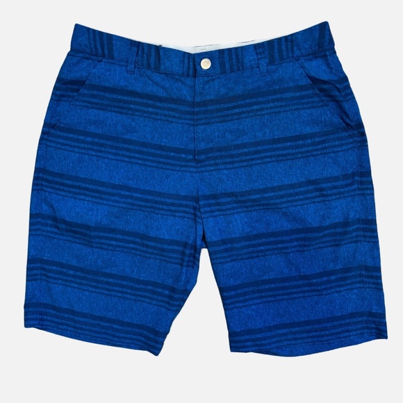 Puma Casual Lightweight Golf Shorts Blue Striped Stretch Men’s 36 Athleisure - Picture 1 of 9